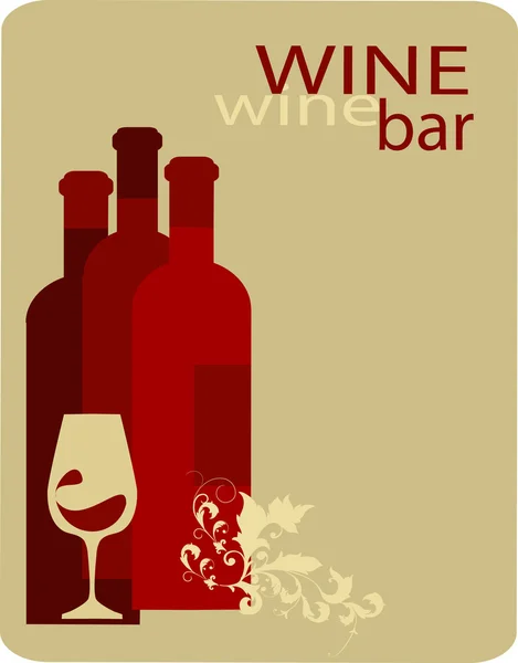 Şarap şişeleri ve cam. — Stok Vektör