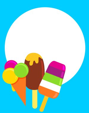 Colorful ice-creams, vector illustration clipart