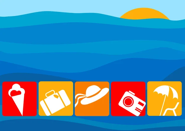暑假: 旅行图标和符号 — 图库矢量图片