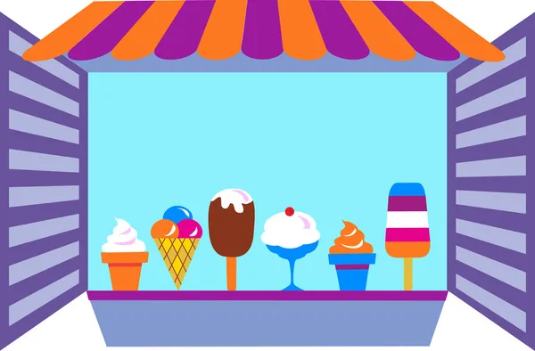 Quiosco que vende helados — Vector de stock
