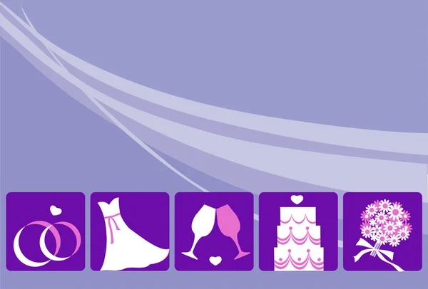 Wedding invitation on purple background — Stock Vector