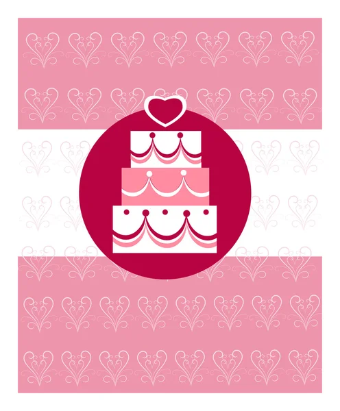 Gâteau de mariage, modèle d'invitation de mariage — Image vectorielle