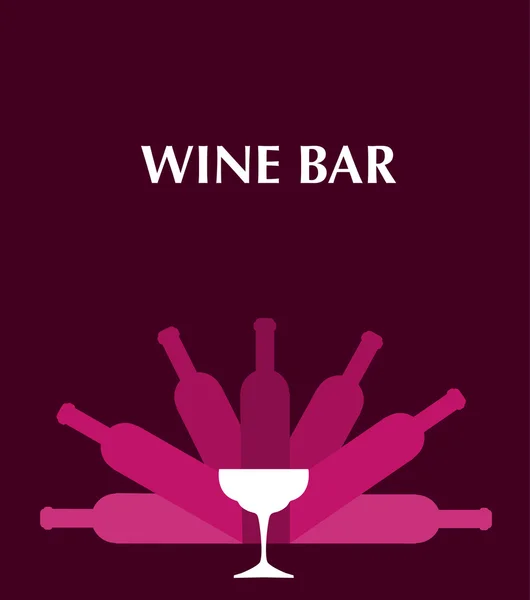 Menü şablonun şişe ve şarap bardakları ile Bar — Stok Vektör