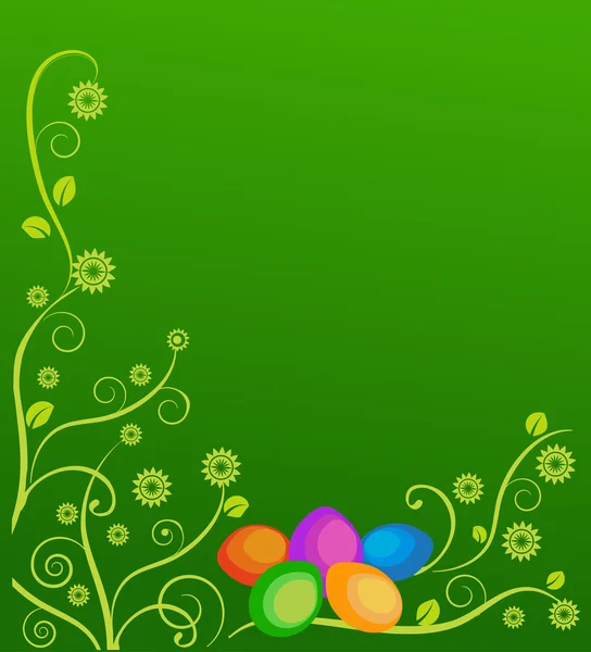 Huevo de Pascua con elementos florales — Vector de stock