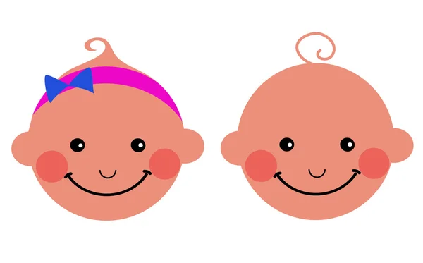 Μωρό αγόρι και μωρό κορίτσι — Διανυσματικό Αρχείο