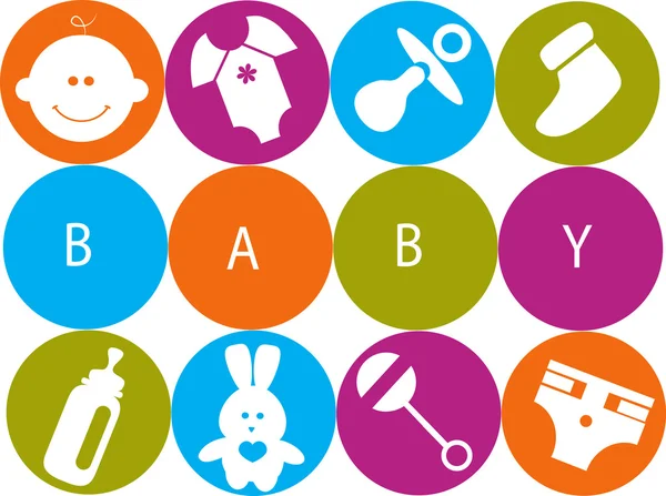 Baby-Accessoires, Kartenvorlage — Stockvektor