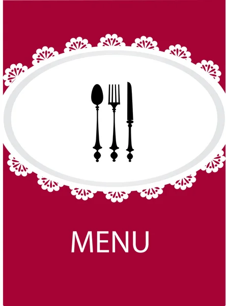 Restaurant-Menü-Design mit Tischutensilien — Stockvektor