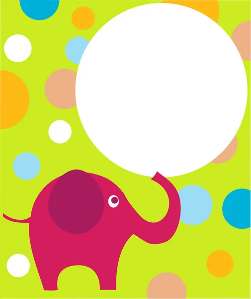Pink eilephant on colorful background — Stock Vector