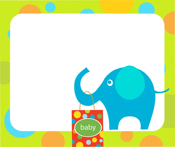 Elephant holding shopping bags for baby — Stock Vector