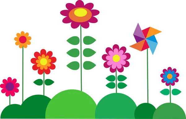 Πολύχρωμο λουλούδι άνοιξη — Διανυσματικό Αρχείο