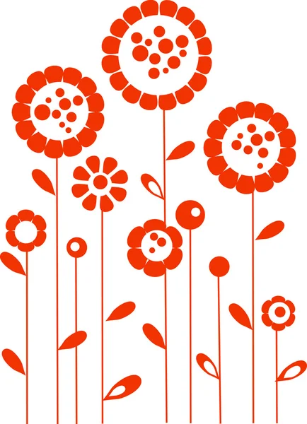Orange blommor trädgård — Stock vektor