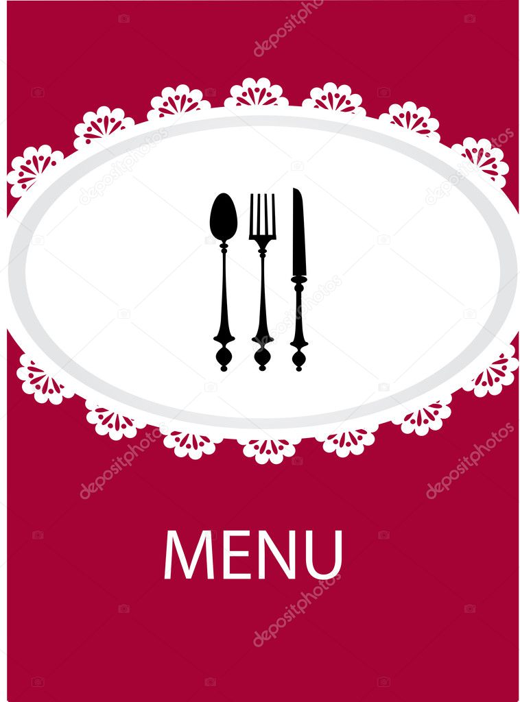 Restaurant menu design with table utensil