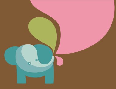 Elephant illustration with pastel colors clipart