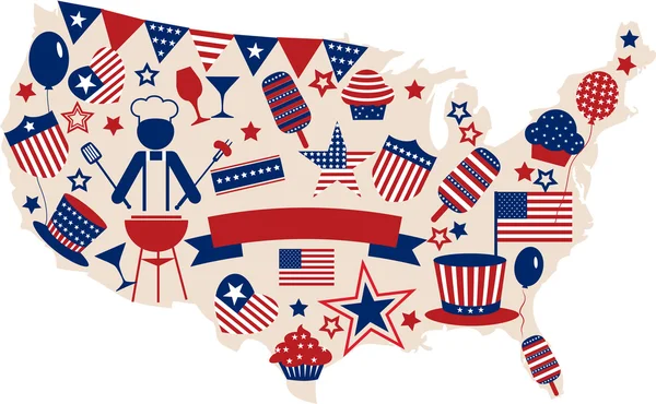 stock vector USA vector icons for american independence day