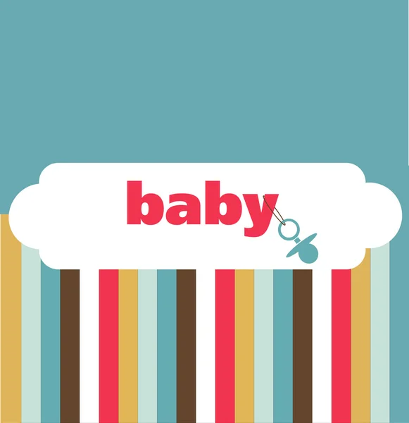 少年と少女とレトロな新生児カード — ストックベクタ