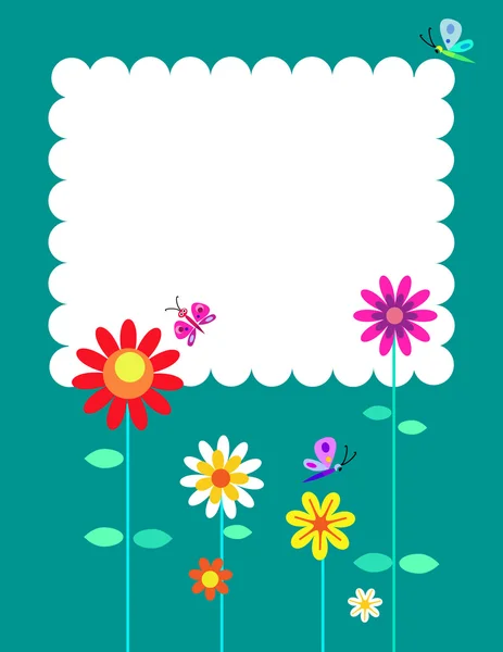 Jarní květiny a motýli — Stockový vektor