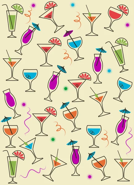 Drink or cocktail collection background — Stock Vector