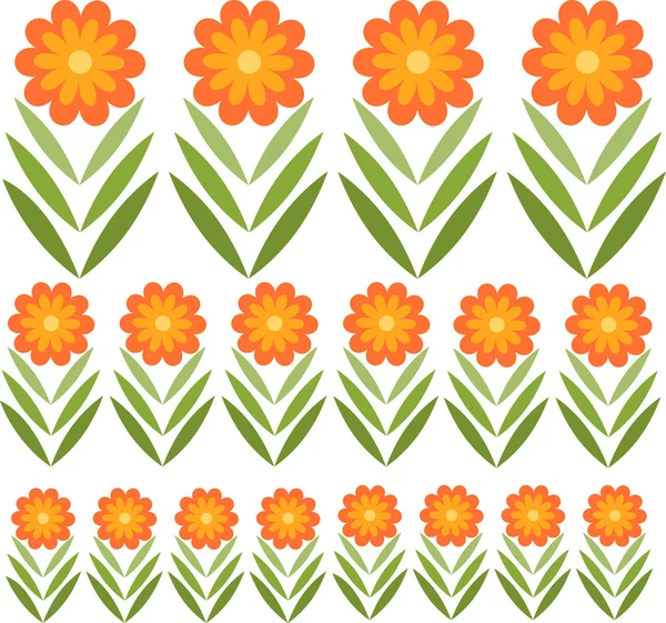 Pattern of big and small flowers , vector illustration — Stock Vector