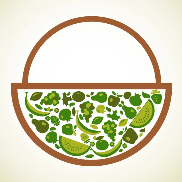 Rótulo de alimentos orgânicos em cores verdes — Vetor de Stock