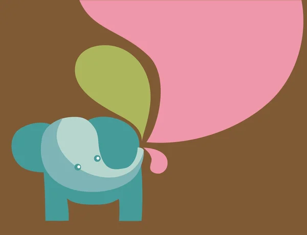 Illustrazione elefante con colori pastello — Vettoriale Stock