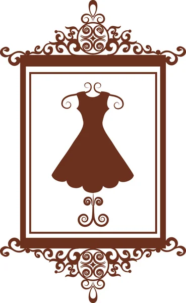 Вивіска модного бутіка з сукнею — стоковий вектор