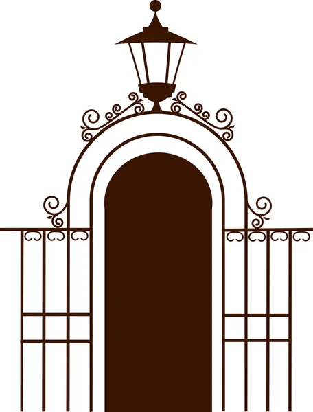 Ancienne porte avec lampe — Image vectorielle