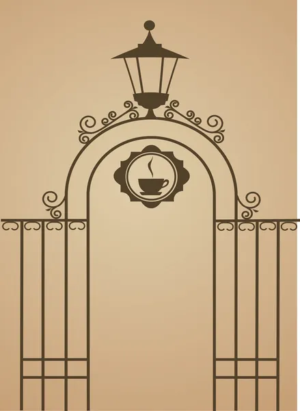 Poarta veche a restaurantului sau barului — Vector de stoc