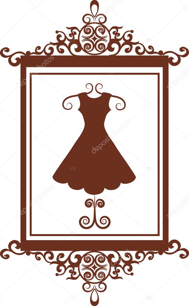 Fashion boutique sign with dress