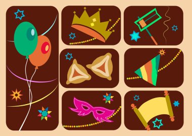 Happy purim, jewish holiday clipart