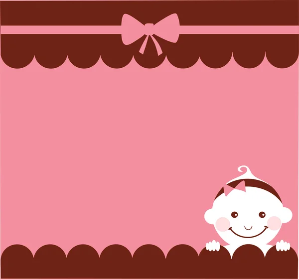 Baby Mädchen Geburtstagskarte — Stockvektor