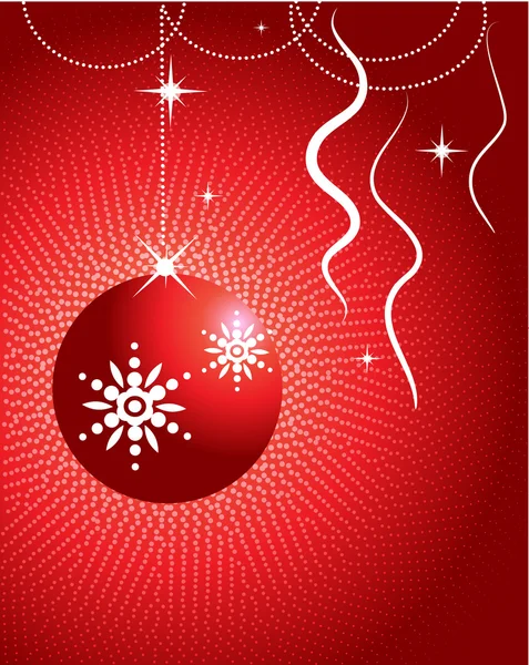 Grußkarte Tamplate für Weihnachten auf rotem Hintergrund — Stockvektor