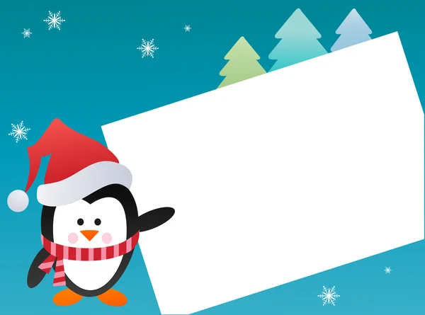 Pingouin sur fond neigeux — Image vectorielle
