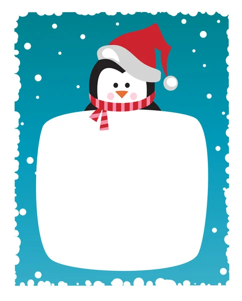 Pingouin sur fond neigeux — Image vectorielle