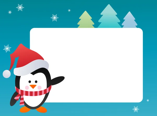 Pingvin på snöiga bakgrund — Stock vektor