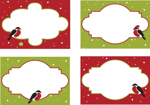 Quatro quadros de cartões de Natal — Vetor de Stock