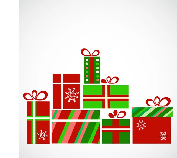 Pila de regalos para Navidad — Vector de stock
