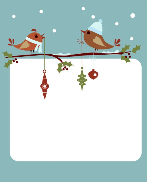 Szablon kartki świąteczne z ptaków — Wektor stockowy
