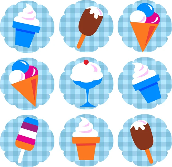 Barevné sady zmrzlina — Stockový vektor