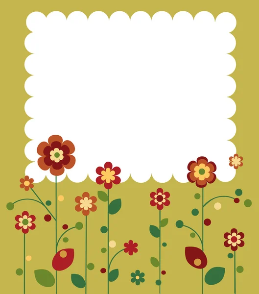 Frühlingsblumen und Schmetterlinge, Vektorillustration — Stockvektor