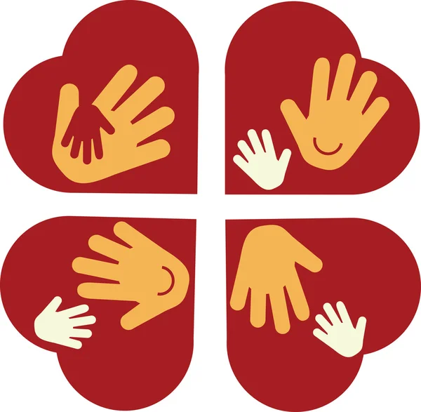 Руки ребенка и взрослые руки — стоковый вектор