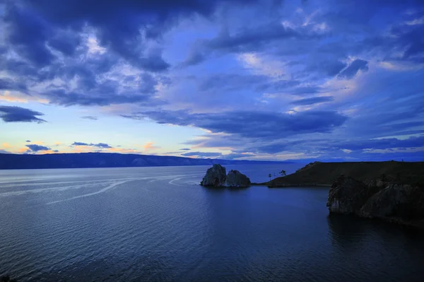 stock image Shaman Rock in sunset, in Olkhon Island, Russia