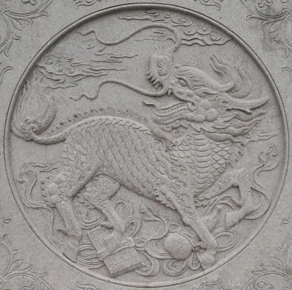 stock image Sculpture stone in Zhengzhou, China (Gateway of Shaolin Temple)