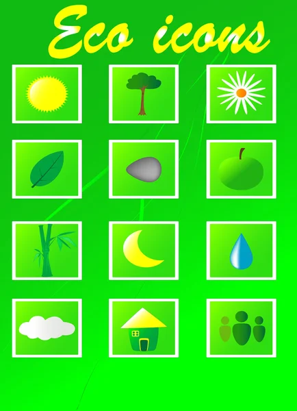 Eco ikoner — 图库矢量图片
