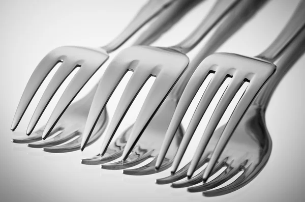 Tenedores en tono blanco y negro Fotos De Stock