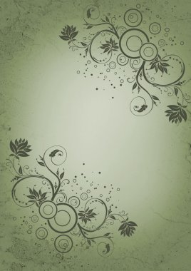 Background with flowers picture frame clipart