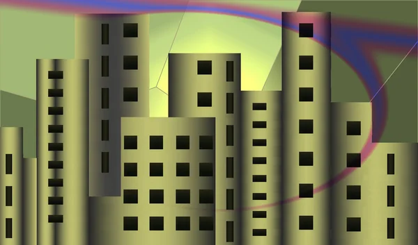 Abstrakt bakgrund med byggnad — Stockfoto