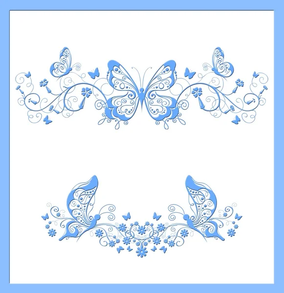 Kelebek mavi arka plan — Stok fotoğraf