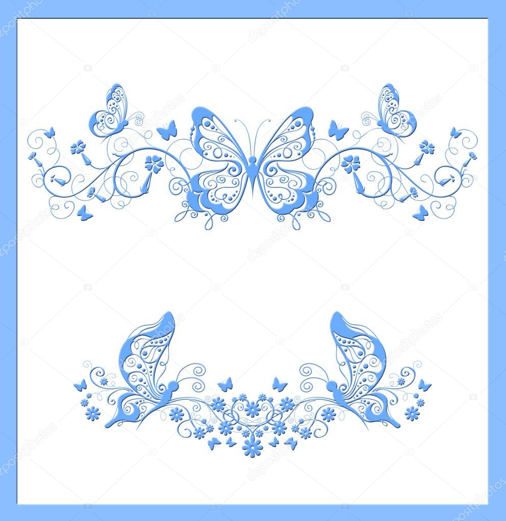 Butterfly blue abstract background
