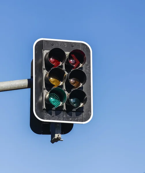 stock image Traffic Lights with a clear blue sky background