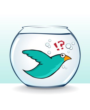 Bird in Fish Bowl clipart